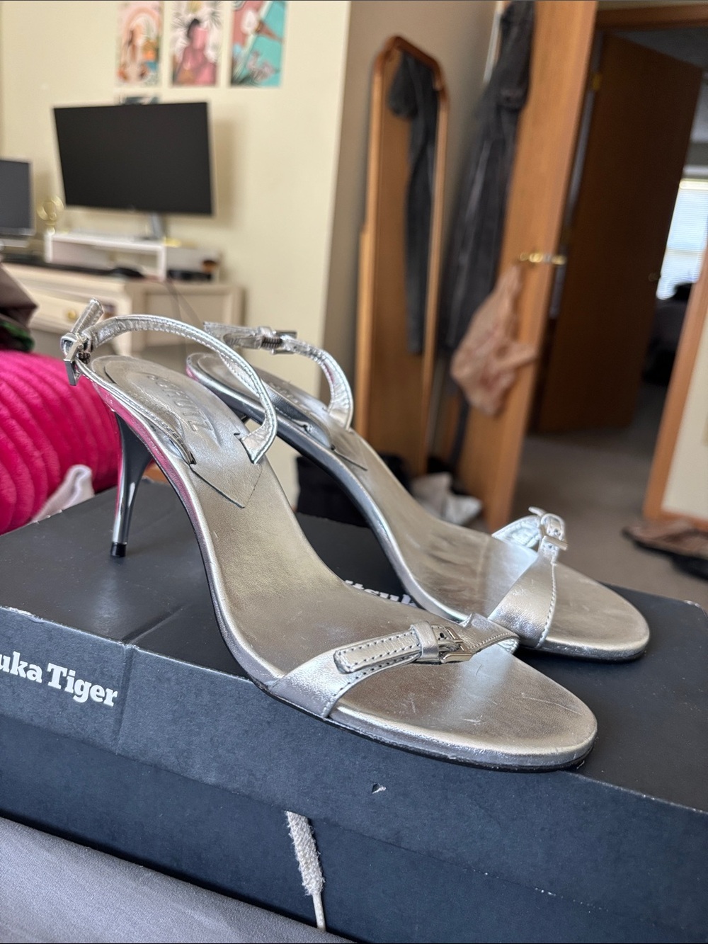 Schutz Open-Toe Slingback Stiletto Heel